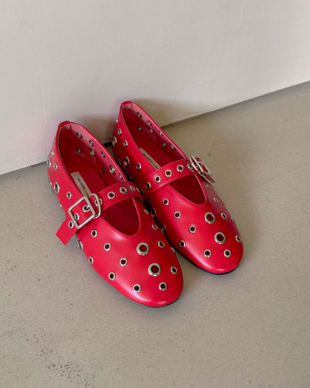 studs mary jane flat shoes