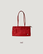 faux suede square shoulder bag
