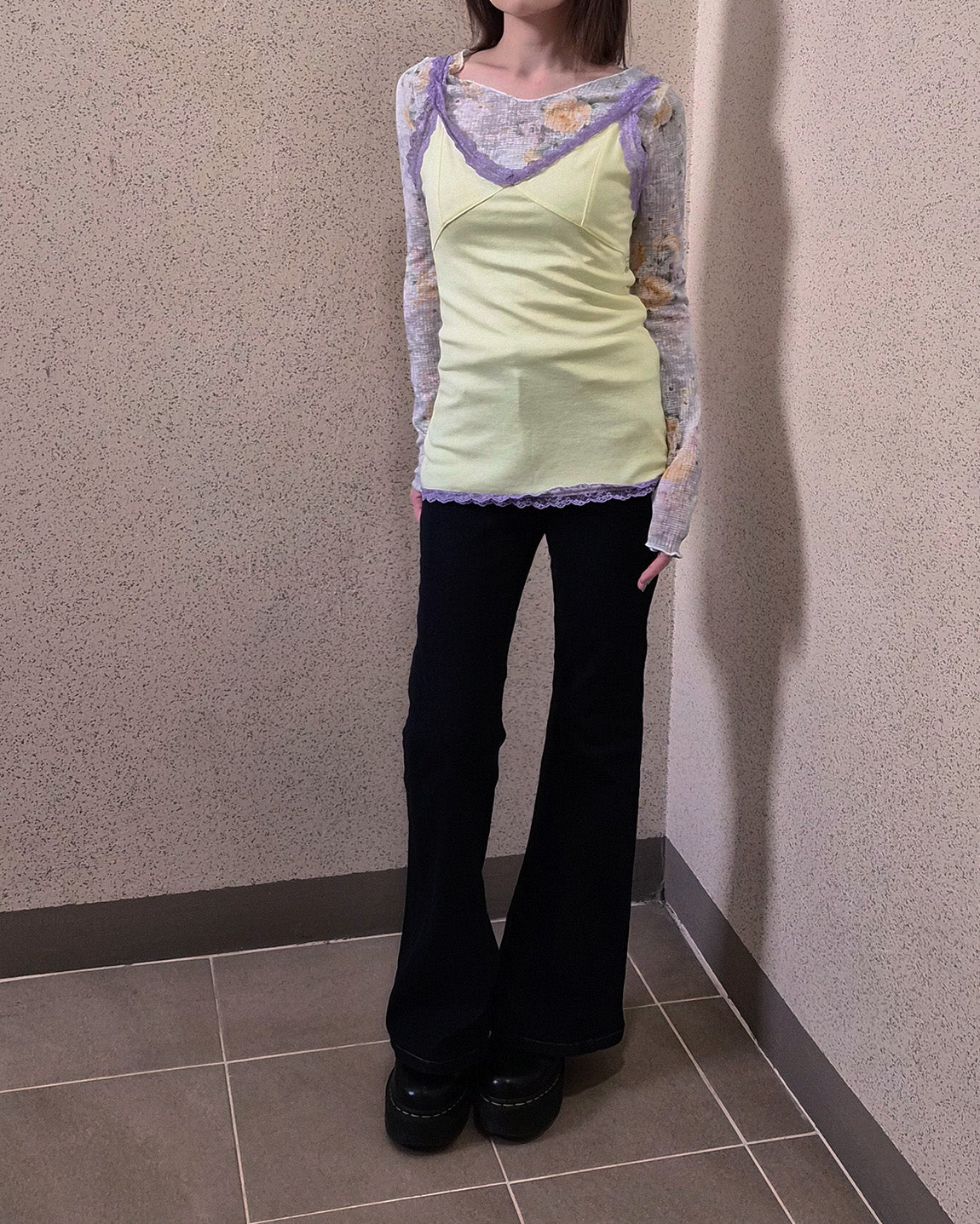 bicolor lace point camisole