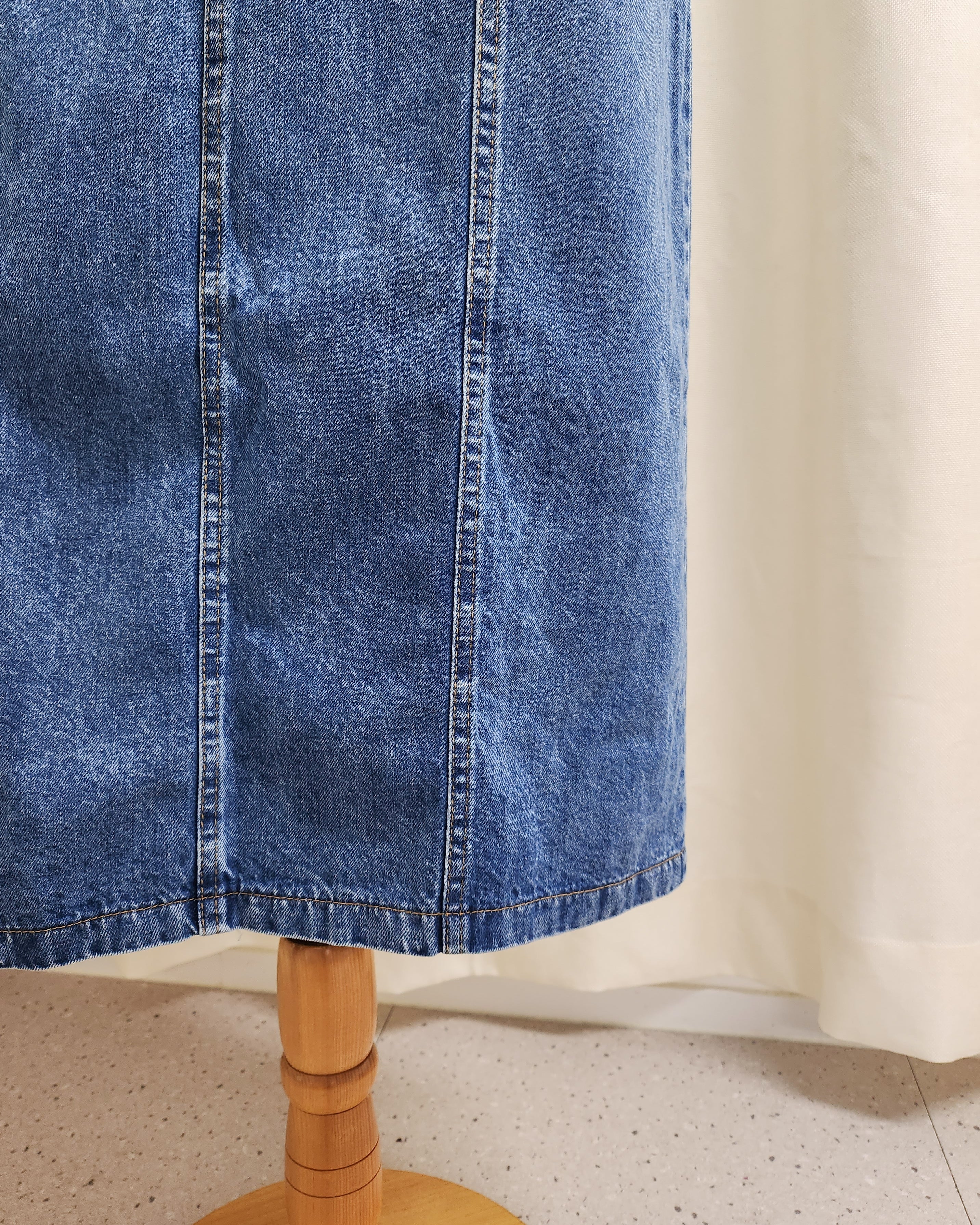 denim salopette long dress