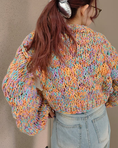 multi color handmade volume short knit