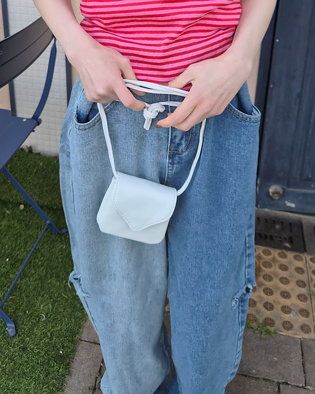 faux leather pouch belt
