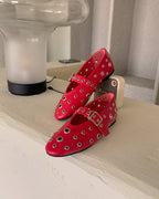 studs mary jane flat shoes