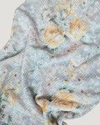 blurred rose V neck long sleeve top