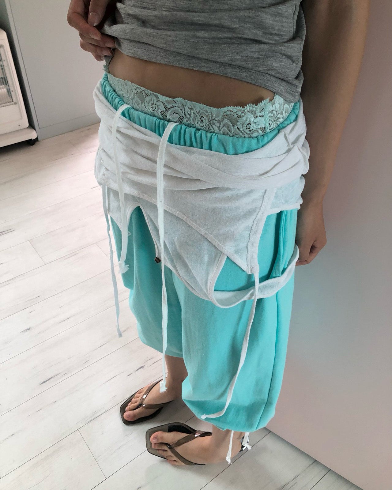 lace sheer bustier belt