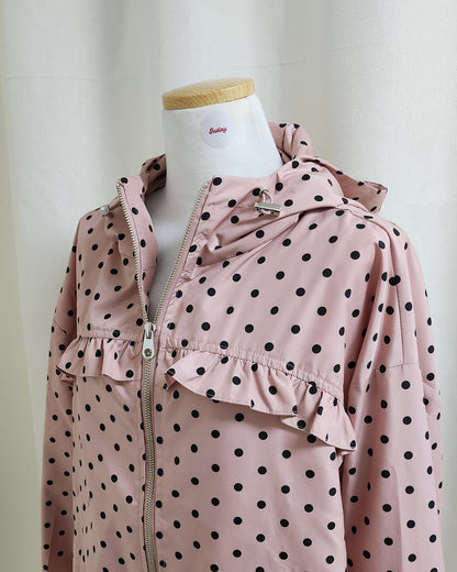 dot frill nylon blouson
