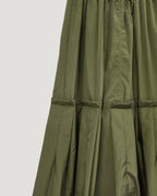 MA-1 like row pleated nylon skirt