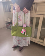 faux suede square shoulder bag