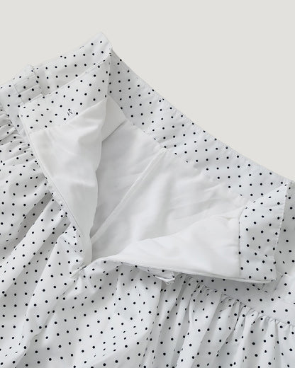 dot frill balloon mini skirt
