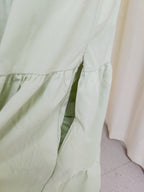shirring bustier cotton long dress