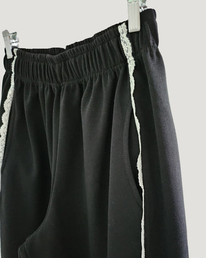 lace line sweat jogger pants