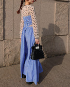 cut out stripe long dress