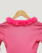 fur ribbon cardigan