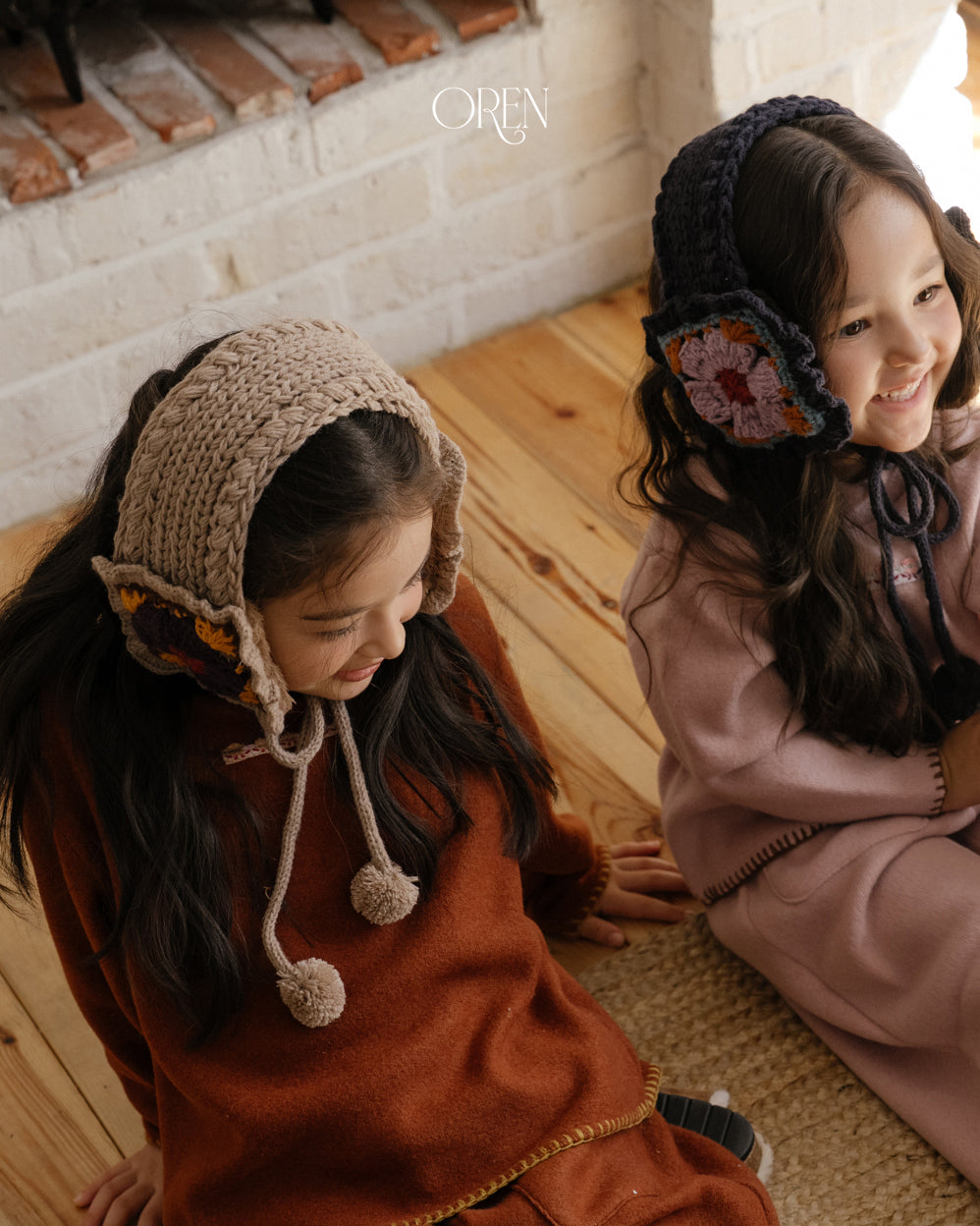 【OREN】tiji flower knit hairband
