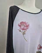 flower raglan sleeve T