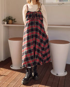 check camisole flare dress