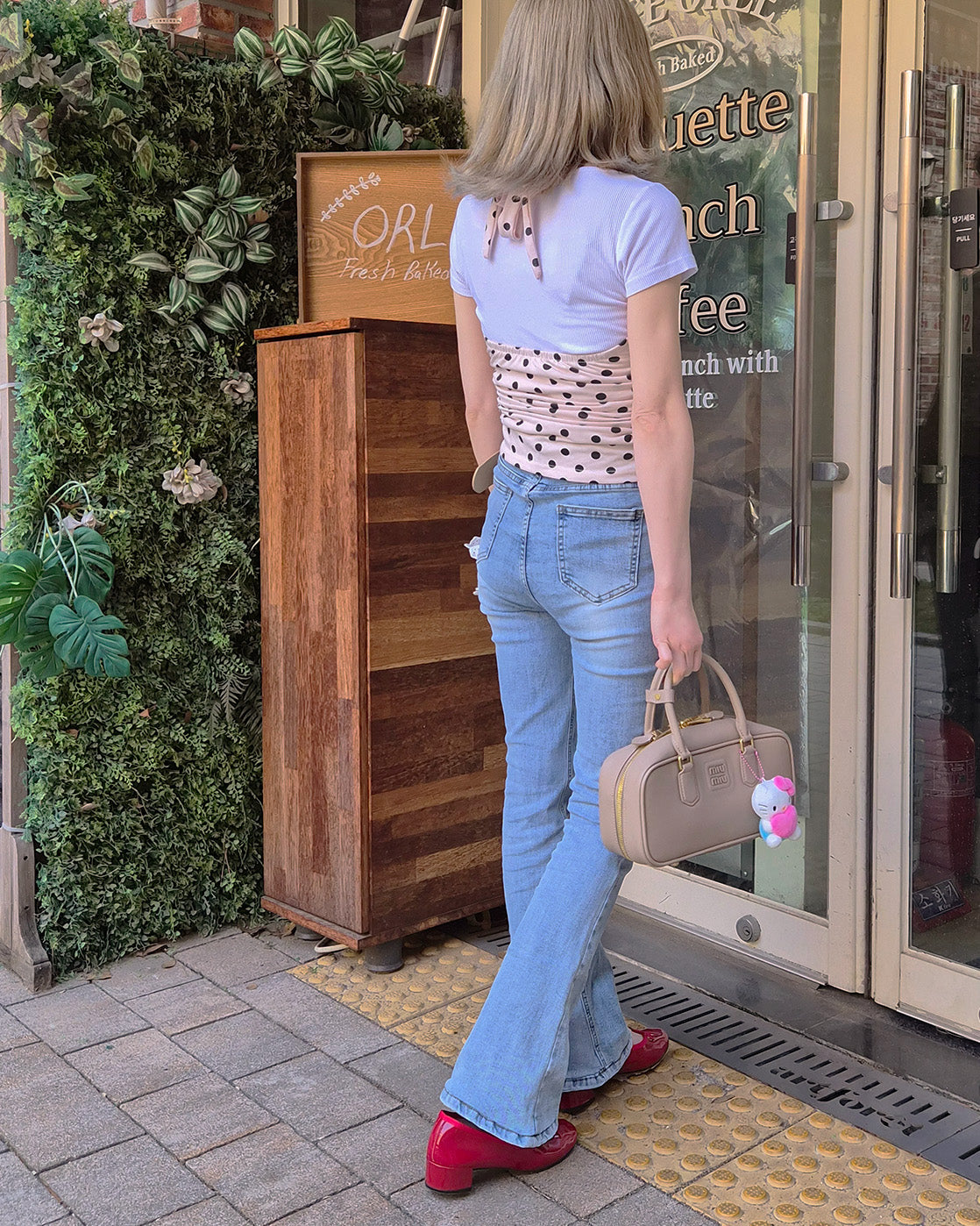 polka dot halter neck bustier