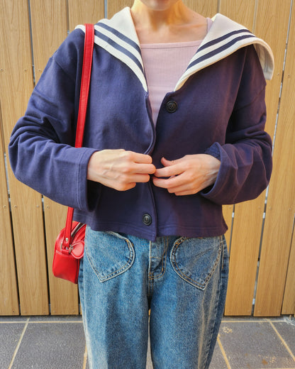 sailor collar sweat cardigan