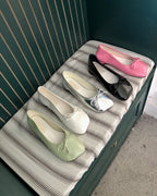 ribbon rounded square toe shoes