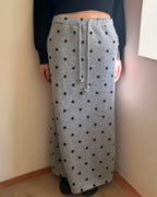 star pattern knit long skirt