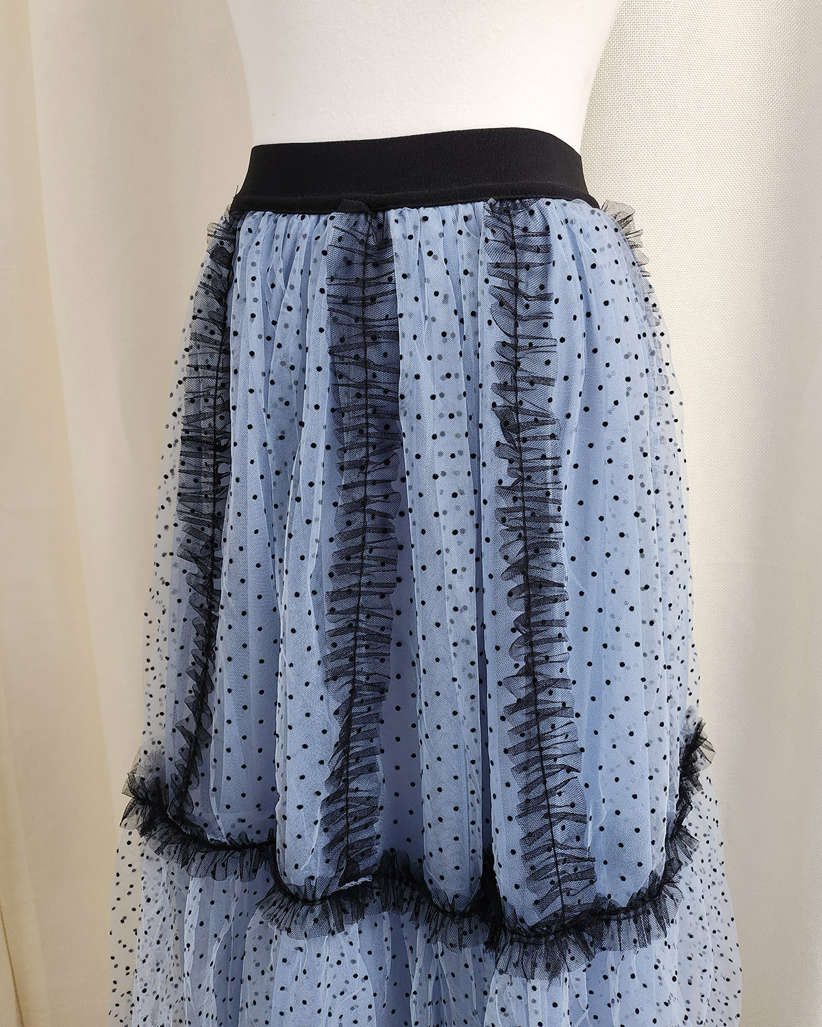 dot frill volume tulle skirt