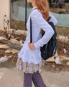 check balloon mini skirt