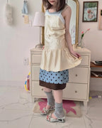 polka dot layered skirt