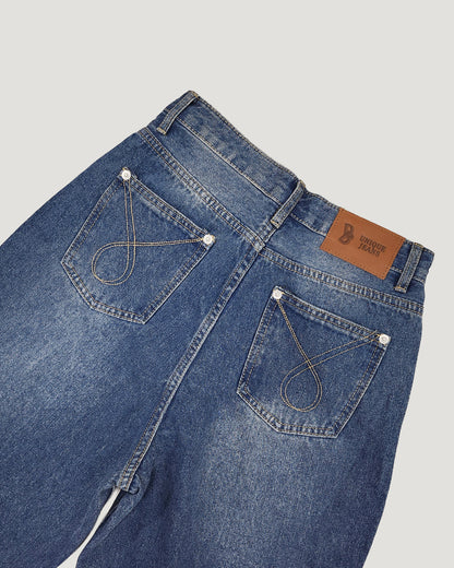 side studs wide denim