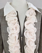 glen check frill jacket