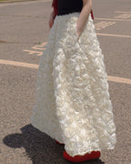 rose volume flare skirt