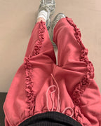 frill sweat half pants