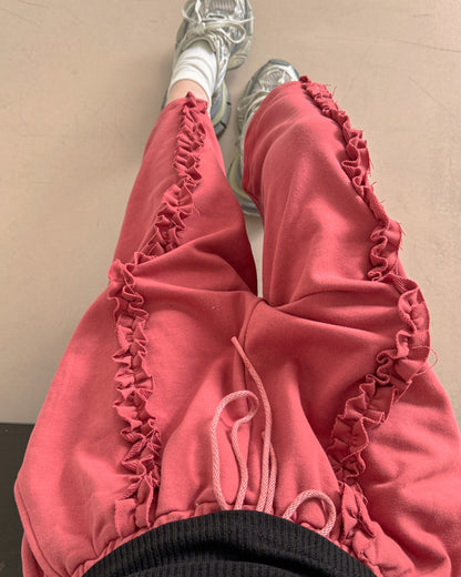 frill sweat half pants