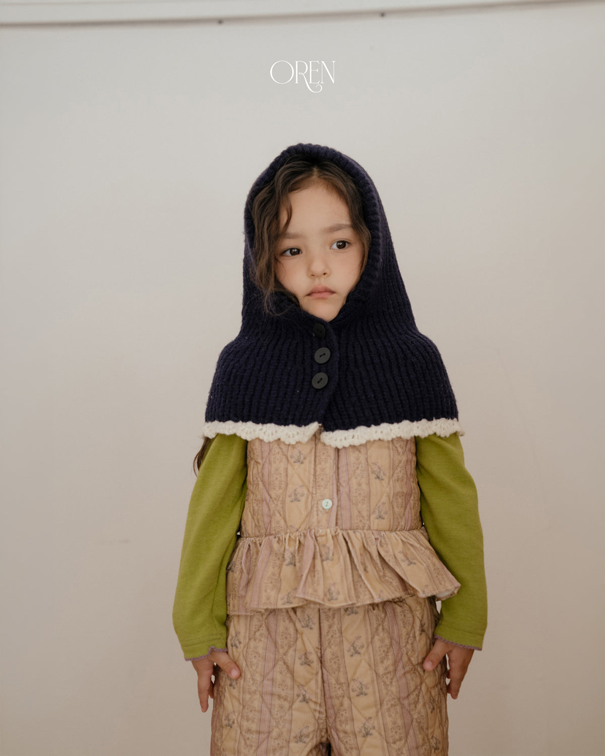 【OREN】bicolor cape balaclava
