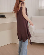rose scarf knit mini dress