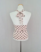 polka dot halter neck bustier