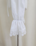 off shoulder shirring flared sleeves blouse