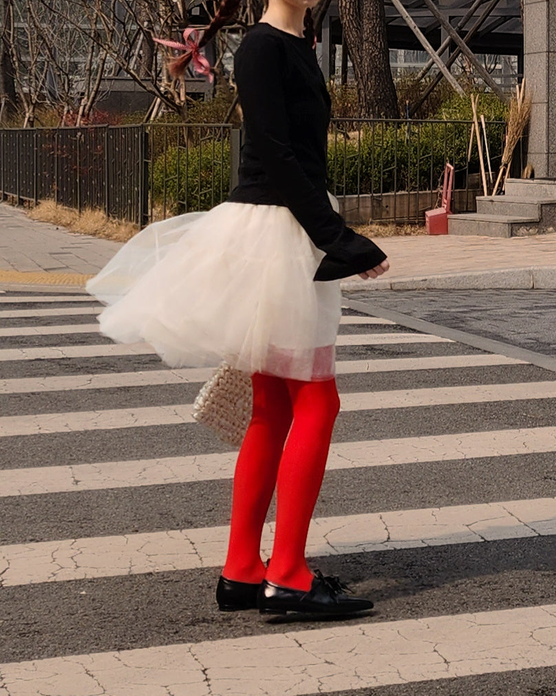 volume tulle mini skirt