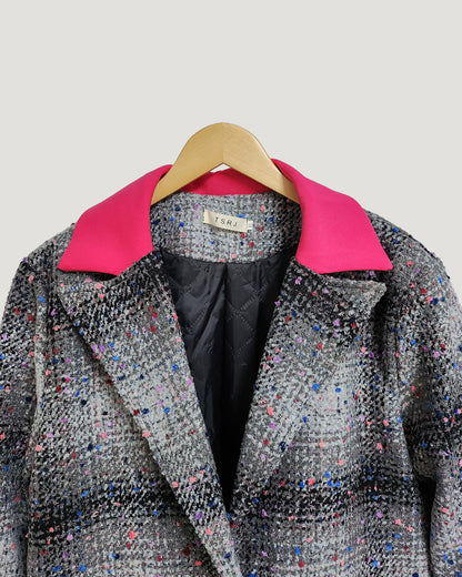 bicolor wool blended coat