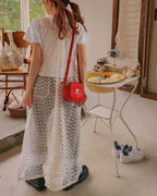 flower lace sheer salopette dress