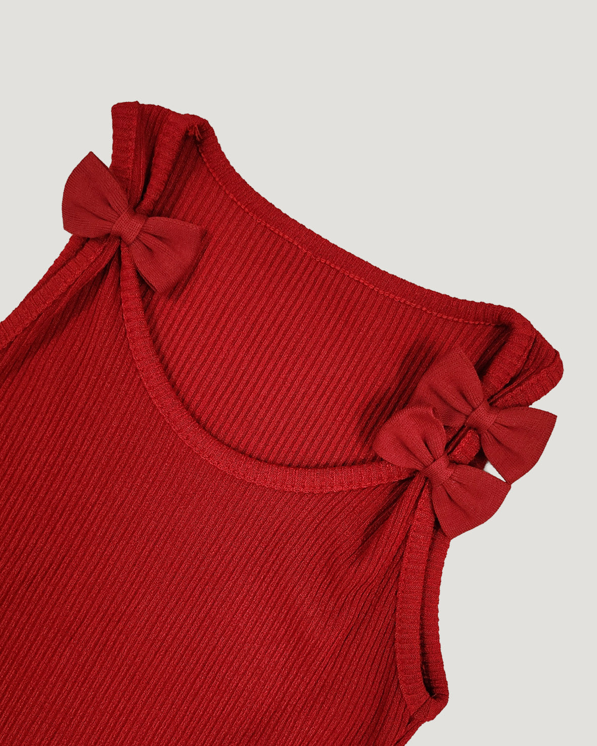 ribbon SET sleeveless knit