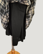 check frill long dress