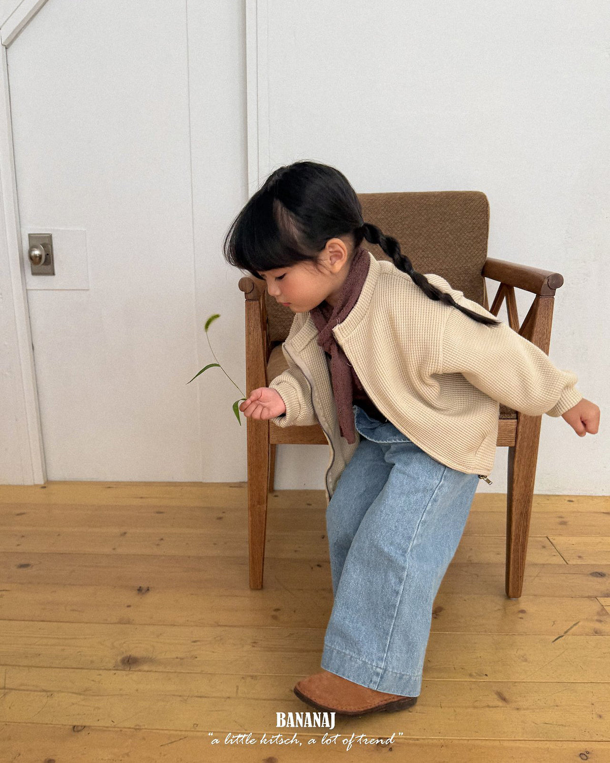 【BANANAJ】frill denim pants