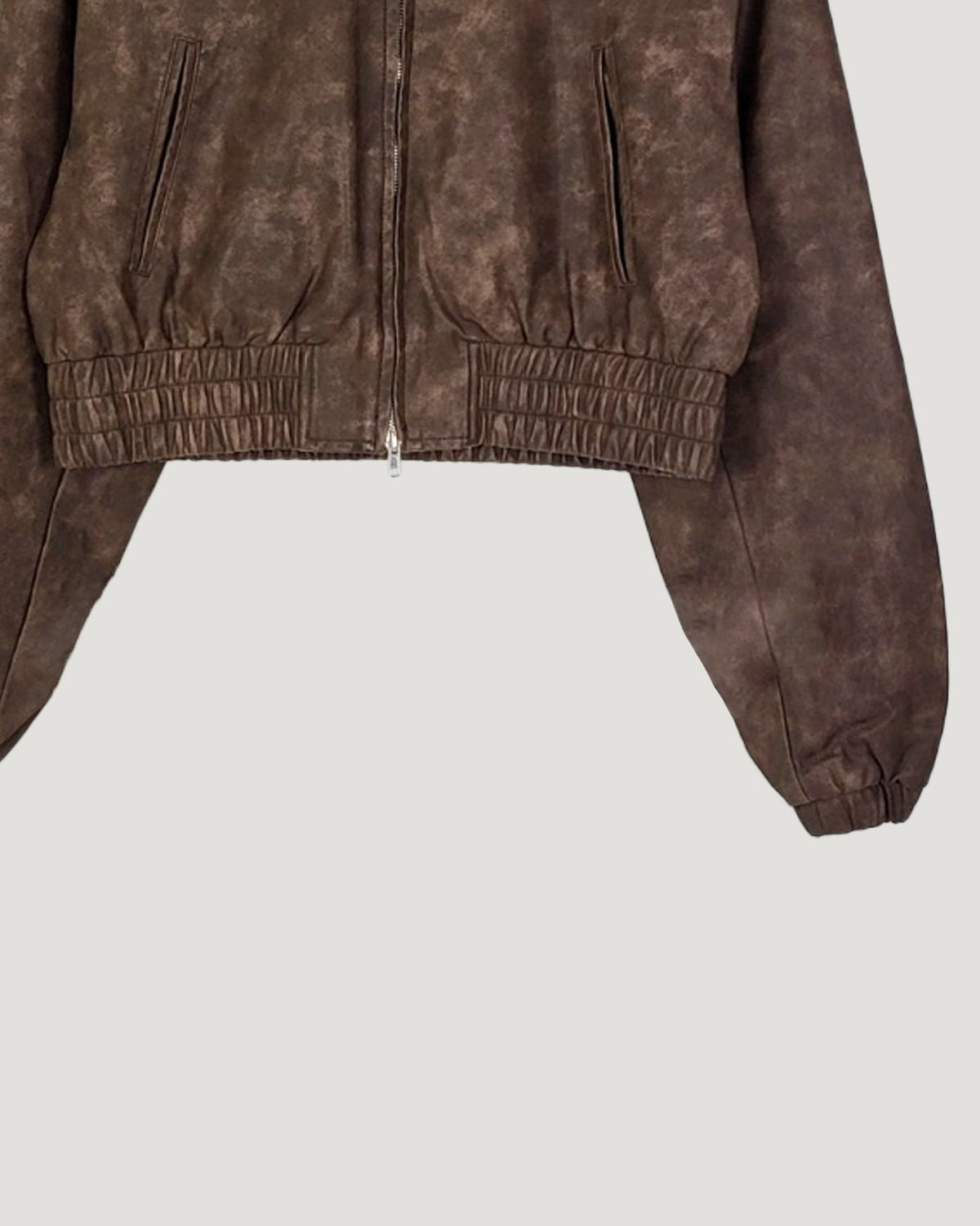 vintage like faux leather blouson