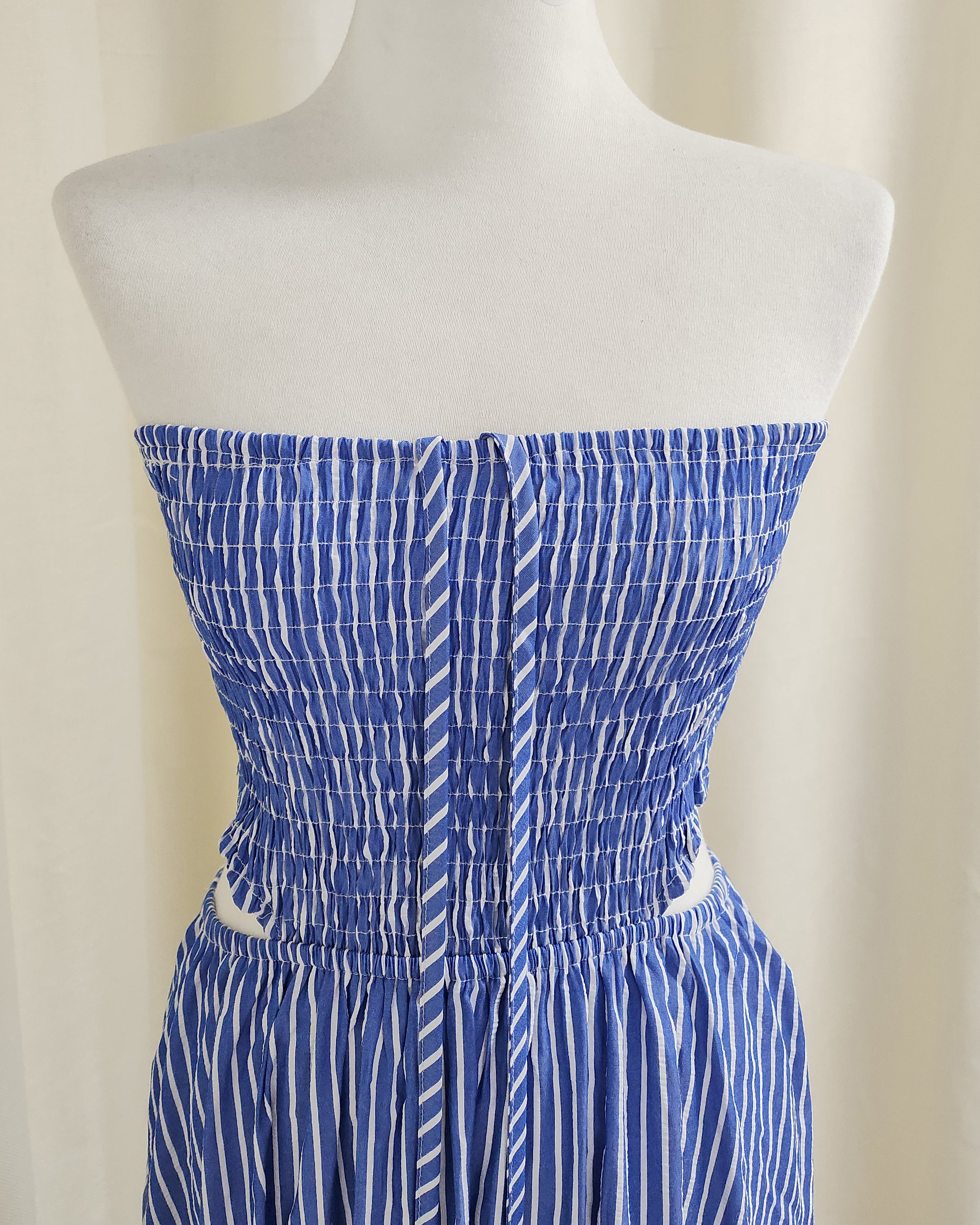 cut out stripe long dress