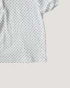dot puff sleeve collar T