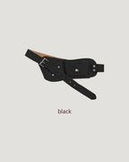faux suede pocket wide belt