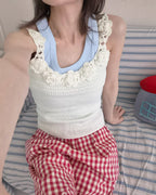 flower motif knit camisole