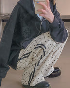 flower motif sweat zip hoodie