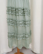 tiered frill sheer long dress