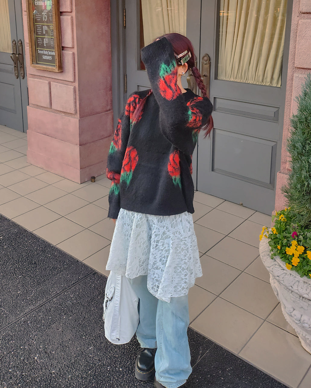 rose knit pullover